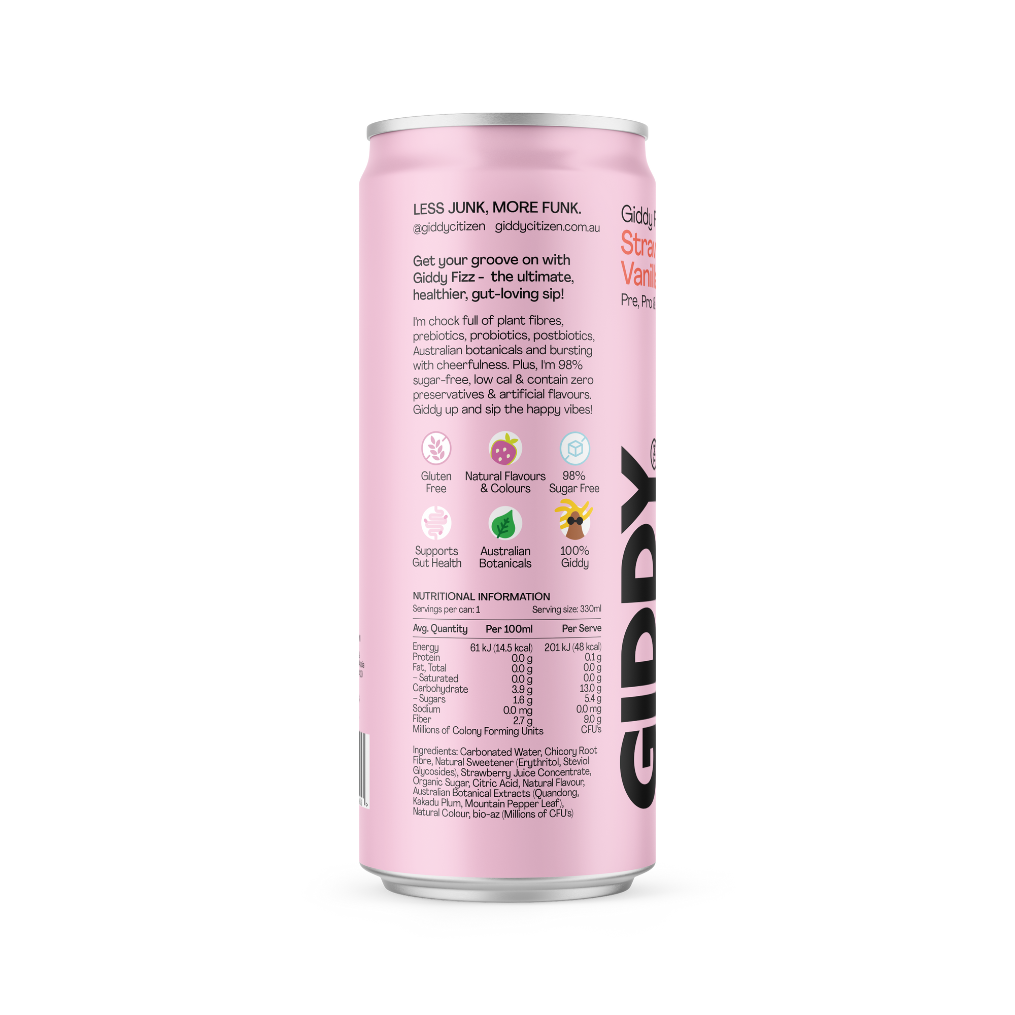 Strawberry Vanilla Giddy Fizz Soda