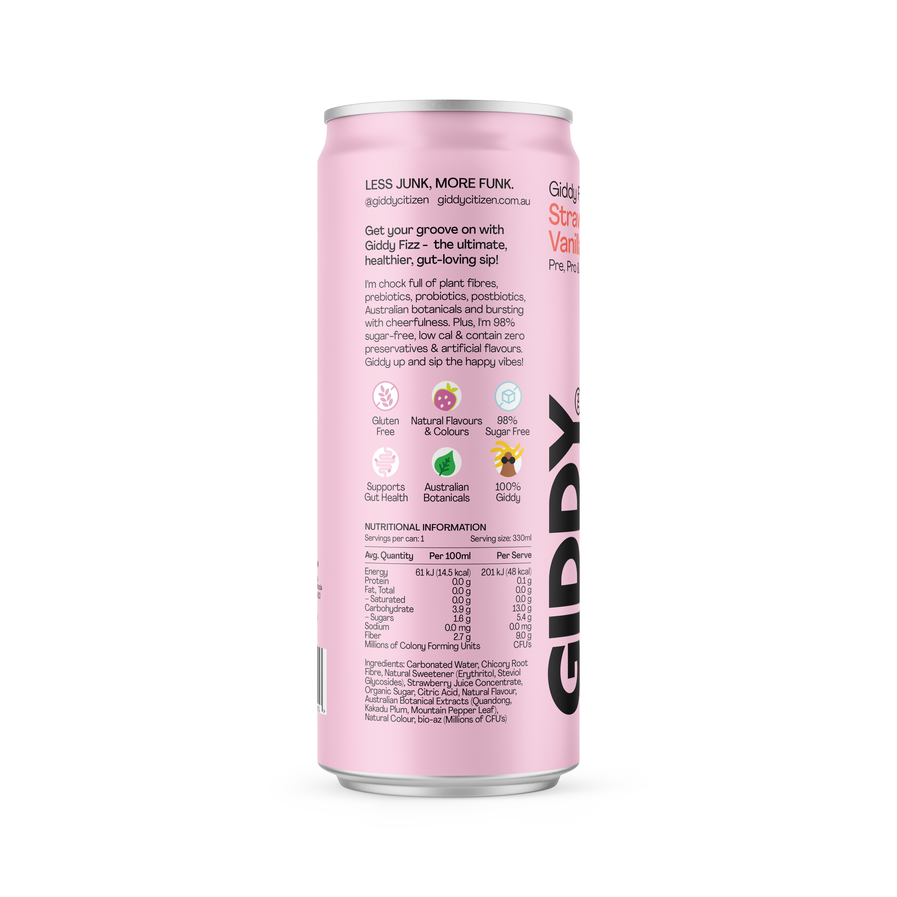 Strawberry Vanilla Giddy Fizz Soda